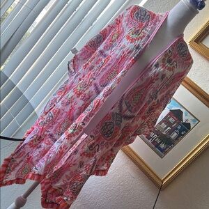 Spartina 449 Pink Paisley Women's Beach Coverup with small tussles